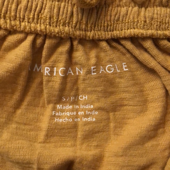 Boho embroidered cropped top in ochre from American Eagle Outfitters - Picture 4 of 9